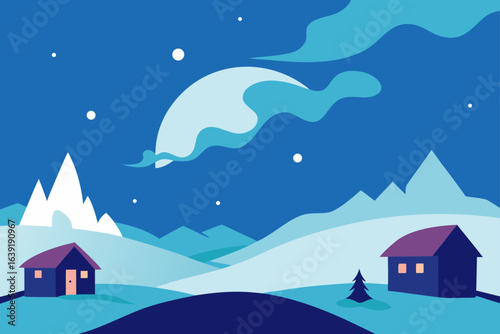 dancing skies over the arctic village