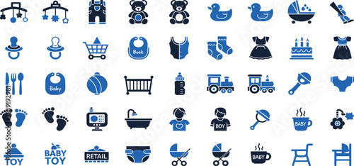 Childhood outline icon set. editable stroke. Vector illustration