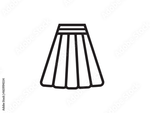 Stylish maxi skirt fashion icon in modern line art design