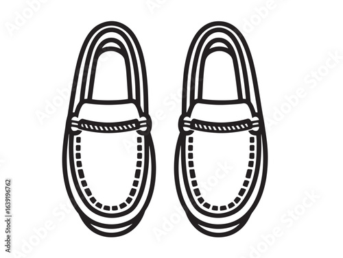 Minimal moccasins footwear illustration with smooth vector design