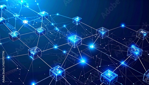 Blockchain Network Visualization Digital Art