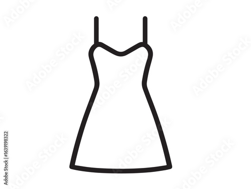 Elegant nightgown sleepwear icon in minimal clean vector design