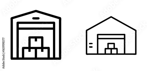 Warehouse Icon Storage and Logistics Facility
