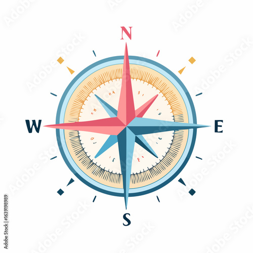 Map directions vintage compass. Ancient marine wind measure vector icons isolated.