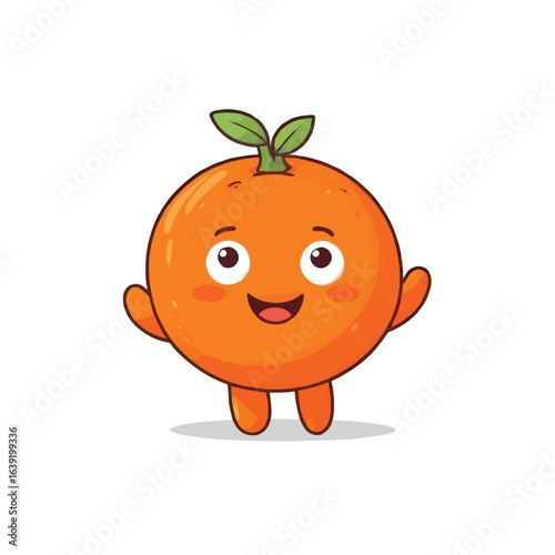 Cheery Orange Cartoon Mascot Character - Happy Fruit Vector Illustration for Juice, Health, Summer, and Fun Concepts

