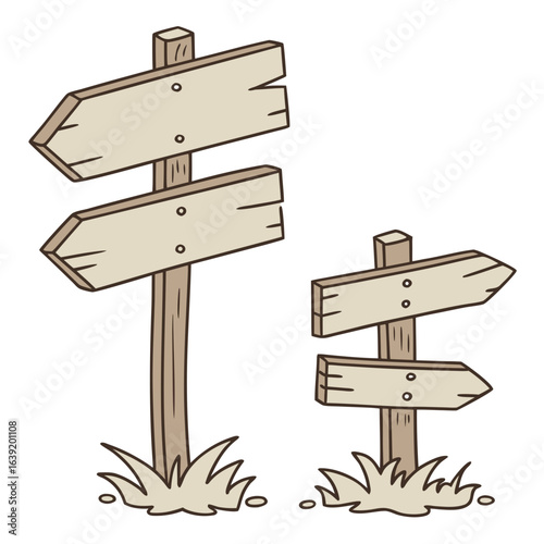 wooden direction sign