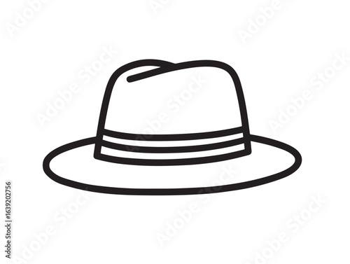 Elegant Panama hat icon in clean vector style