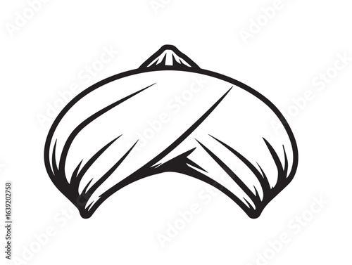 Stylish Patka cultural turban in elegant line art