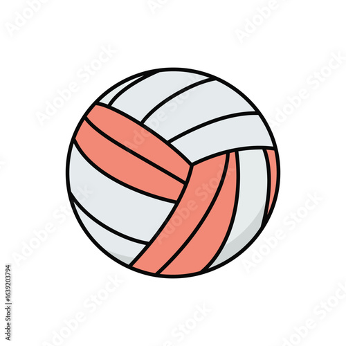 Simple Cartoon Volleyball Illustration