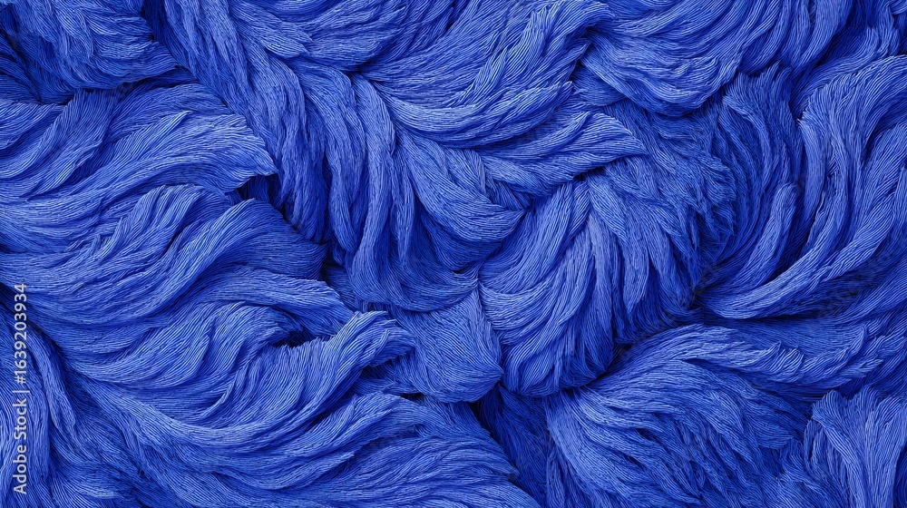 Fototapeta premium Abstract Blue Fiber Textures Featuring Intertwined Threads, Wavy Patterns, and Soft Fabric-Like Surfaces for Artistic, Editorial, and Commercial Creative Use.