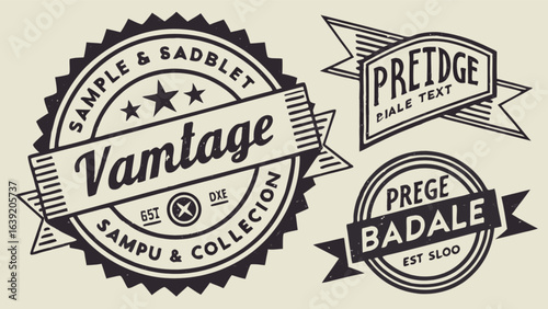 Vintage badge logo collection vector design template for branding and graphic design projects use cases