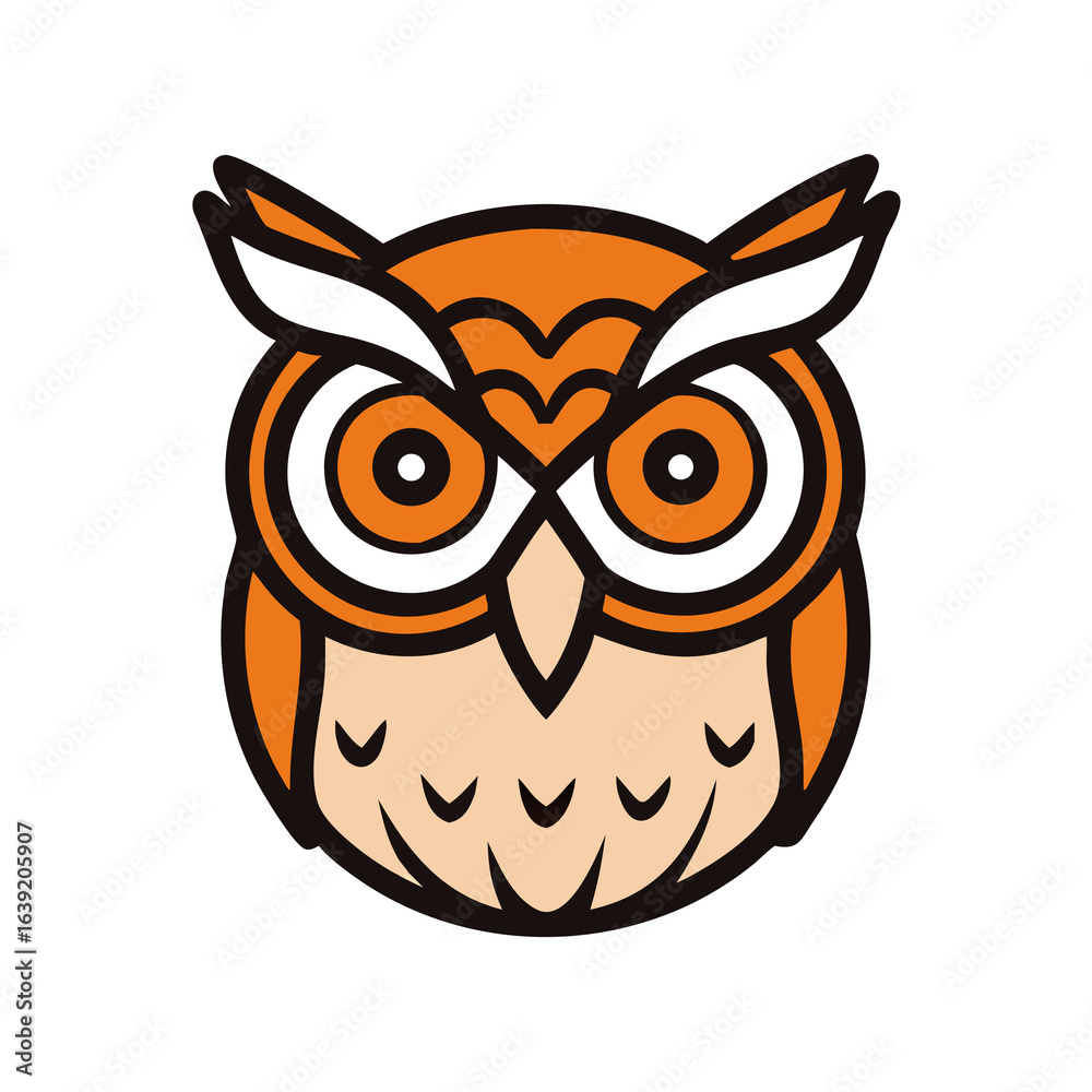 Fototapeta premium owl on white background