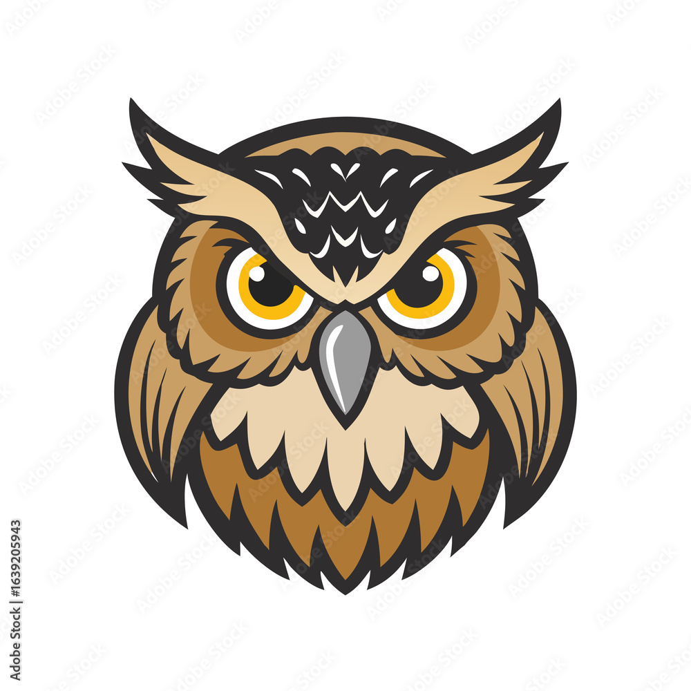 Fototapeta premium owl on white background