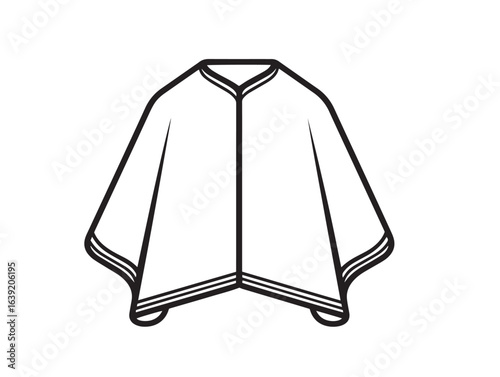 Canvastavla Elegant poncho fashion garment in clean line art