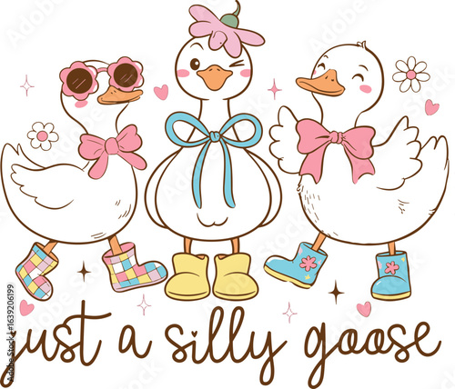 Funny Goose Coquette svg