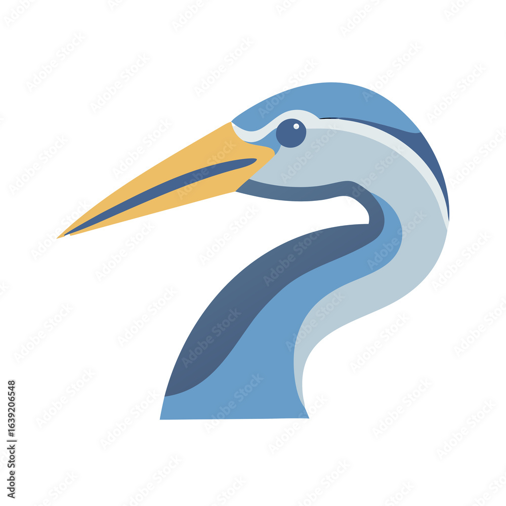 Obraz premium heron on white background