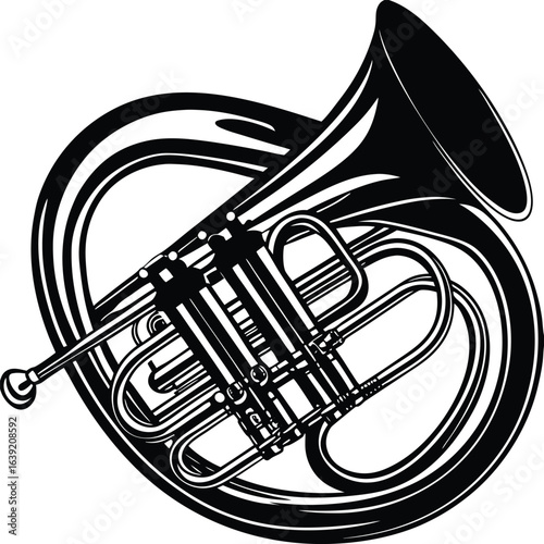 black and white tuba musical instrument clip art preview