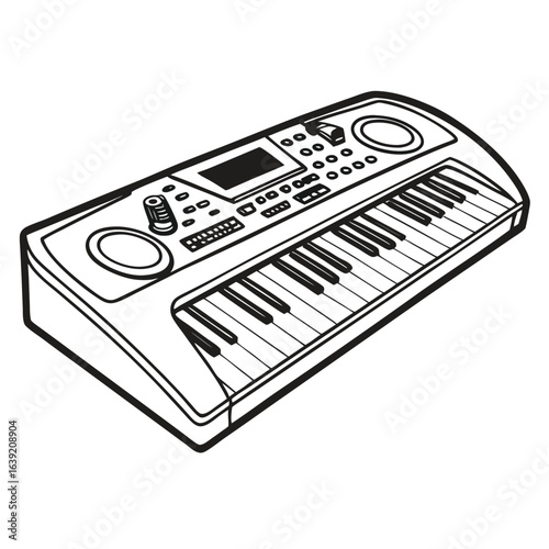 Vibrant Isometric Keyboard Illustration A Colorful Musical Instrument Perfect for Design Projects and Creative Visuals