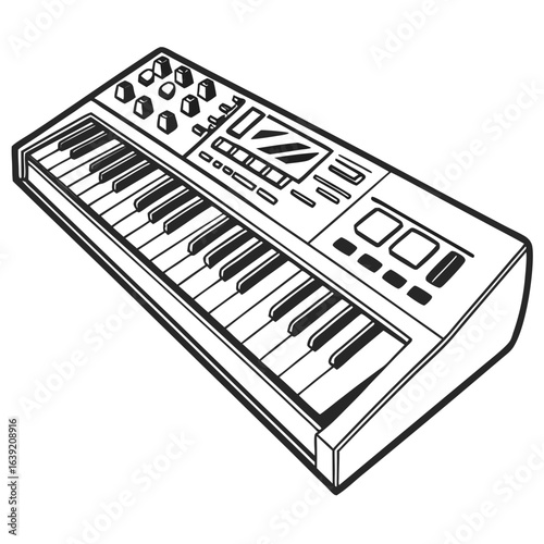 Vibrant Isometric Keyboard Illustration A Colorful Musical Instrument Perfect for Design Projects and Creative Visuals
