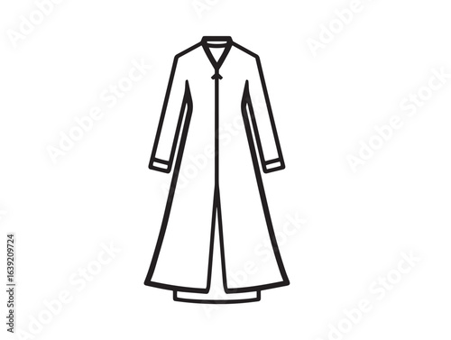 Traditional salwar kameez clothing outline in minimal vector
