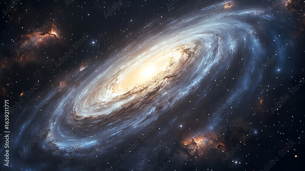Obraz premium Spiral galaxy in space