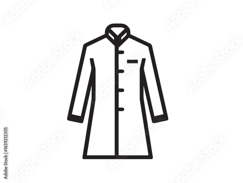 Traditional sherwani outfit icon in clean elegant vector outline