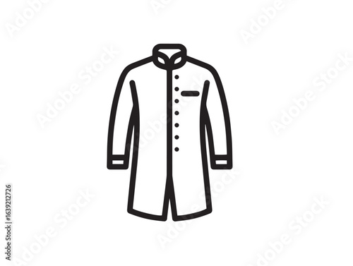 Groom?s wedding sherwani suit icon in clean stylish vector