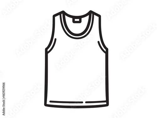 Stylish summer sleeveless top vector illustration in elegant outline