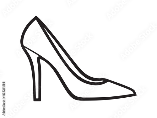 Elegant stilettos high heel shoes in clean minimal vector