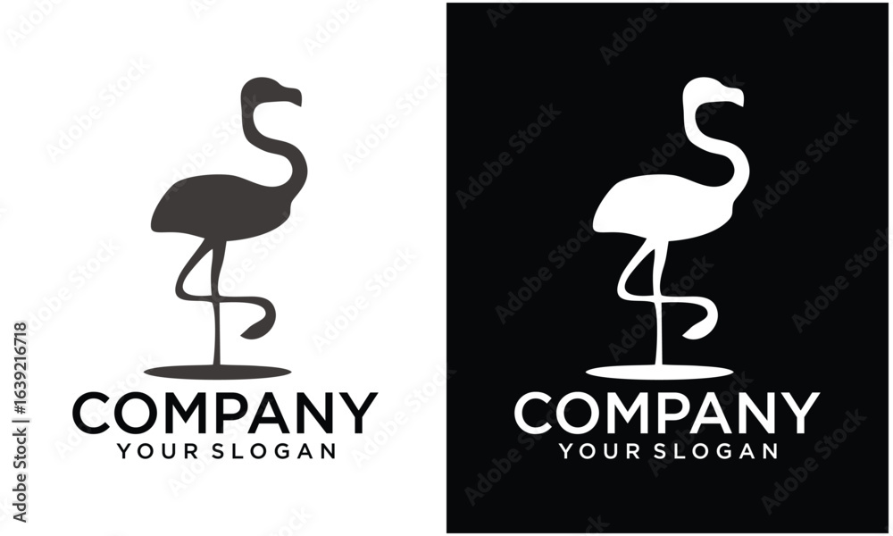 Naklejka premium Abstract creative flamingo logo icon for your company