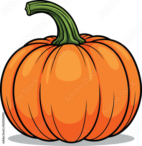 Vibrant orange pumpkin illustration