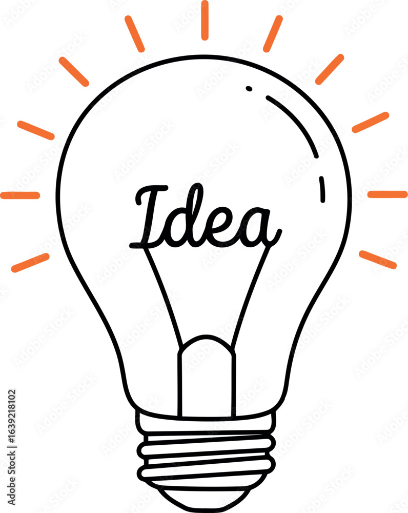 Fototapeta premium Light bulb with idea text symbolizing innovation