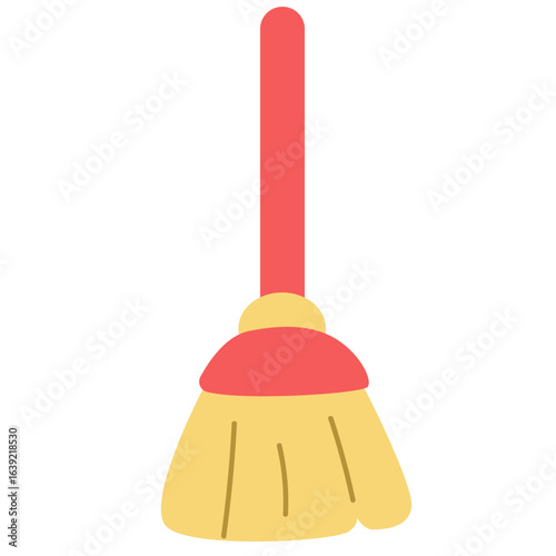 Flat style illustration of a blue detergent bottle with orange cap, used for laundry, cleaning, and washing household items.