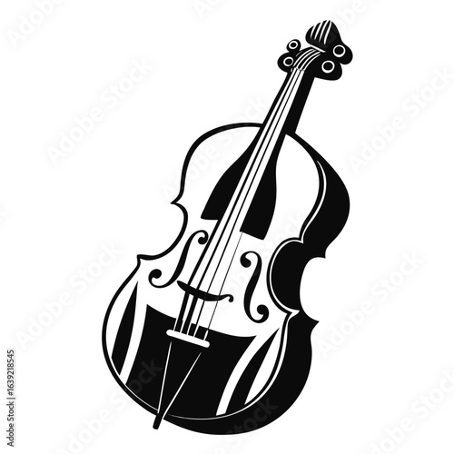 Elegant Cello Silhouette Design A Classic String Instrument for Orchestral Music and Timeless Artistic Expression