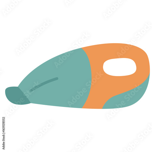  Flat vector illustration of a lint roller with handle, used for removing dust, lint, and pet hair from clothes.
