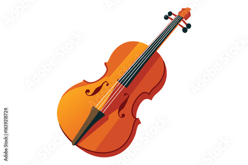 Stylized Cello Illustration with Warm Tones and Elegant Design a Classic Musical Instrument for Orchestral Performances and Artistic Compositions