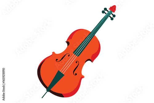 Stylized Cello Illustration with Warm Tones and Elegant Design a Classic Musical Instrument for Orchestral Performances and Artistic Compositions