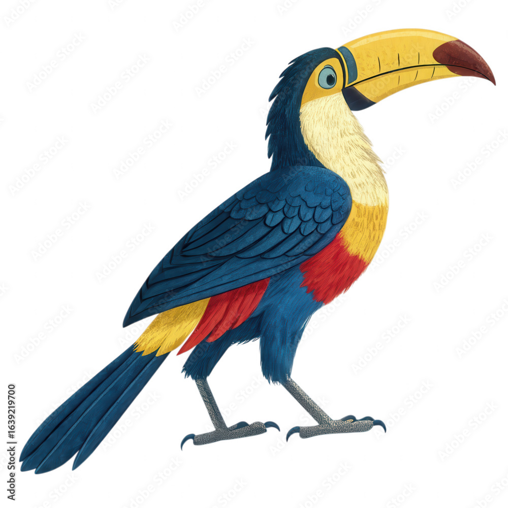 Fototapeta premium Colorful toucan bird isolated on transparent background