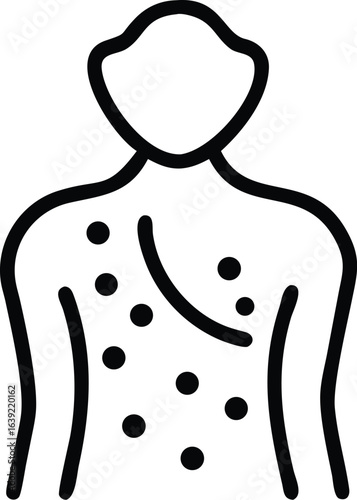 Skin rash and irritation on human body