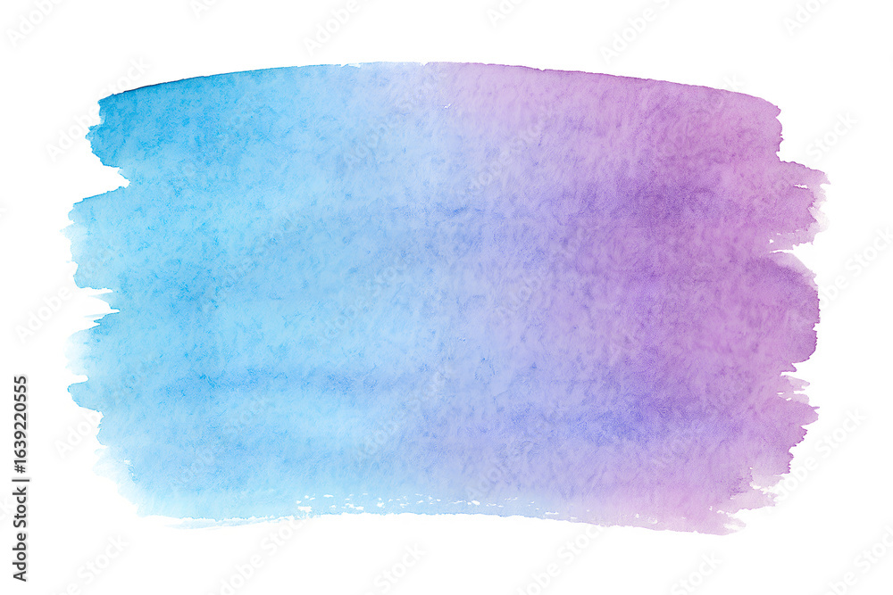 Obraz premium Vibrant watercolor brush stroke blending blue and purple hues with textured edges, isolated on transparent background for artistic and creative designs.