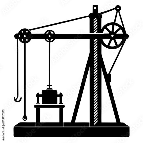 vector illustration of a silhouette of a crane