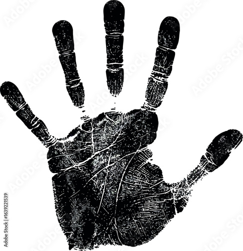 Grunge handprint stop sign