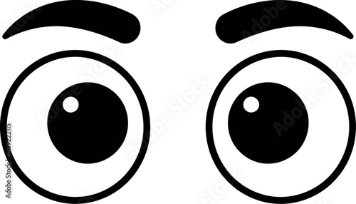 Cartoon eyes wide open surprised expression
