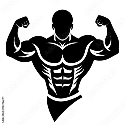 vector illustration of bodybuilder training