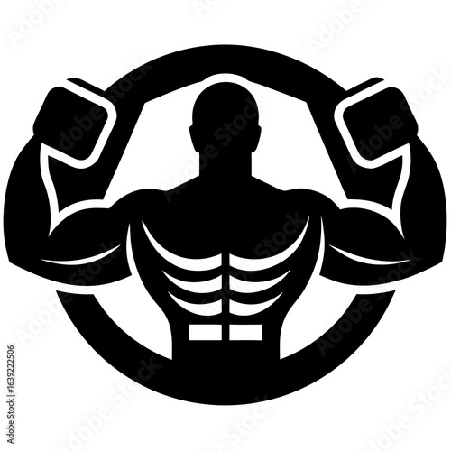 vector illustration of a man lifting weights