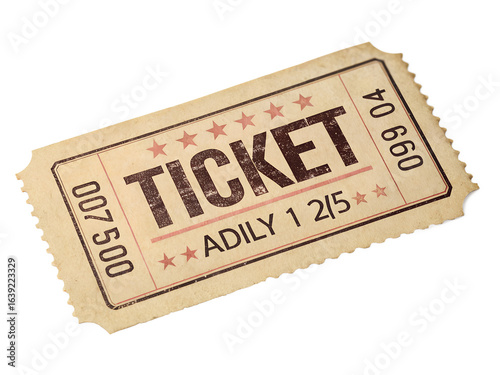 A ticket with the word 