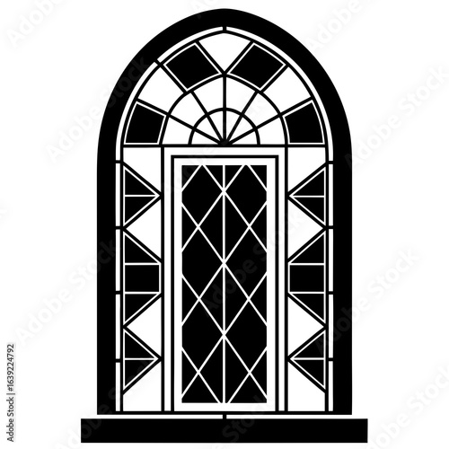 stained glass window with reflection