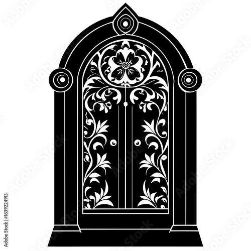 vector illustration of a church window