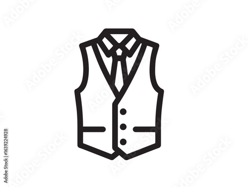 Modern minimal waistcoat icon with refined vector lines
