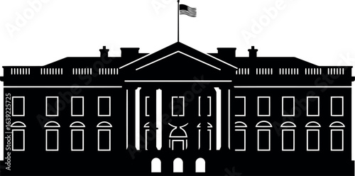 White house silhouette vector